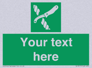 Custom sign safe condition Liferaft knife